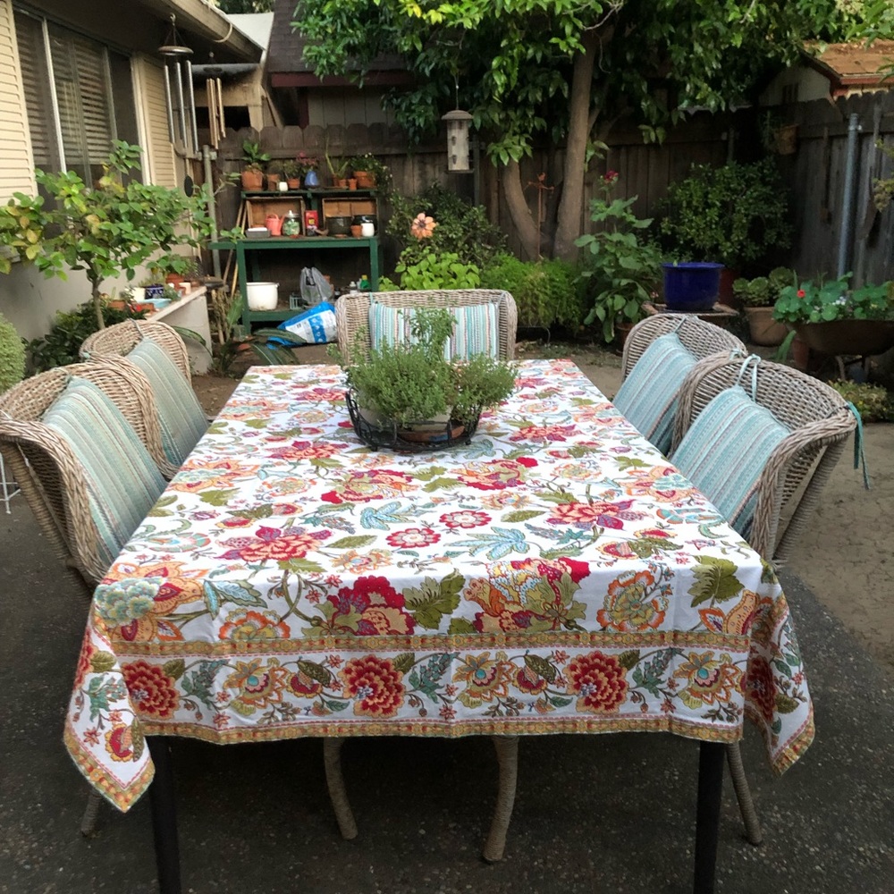 World Market cotton tablecloth